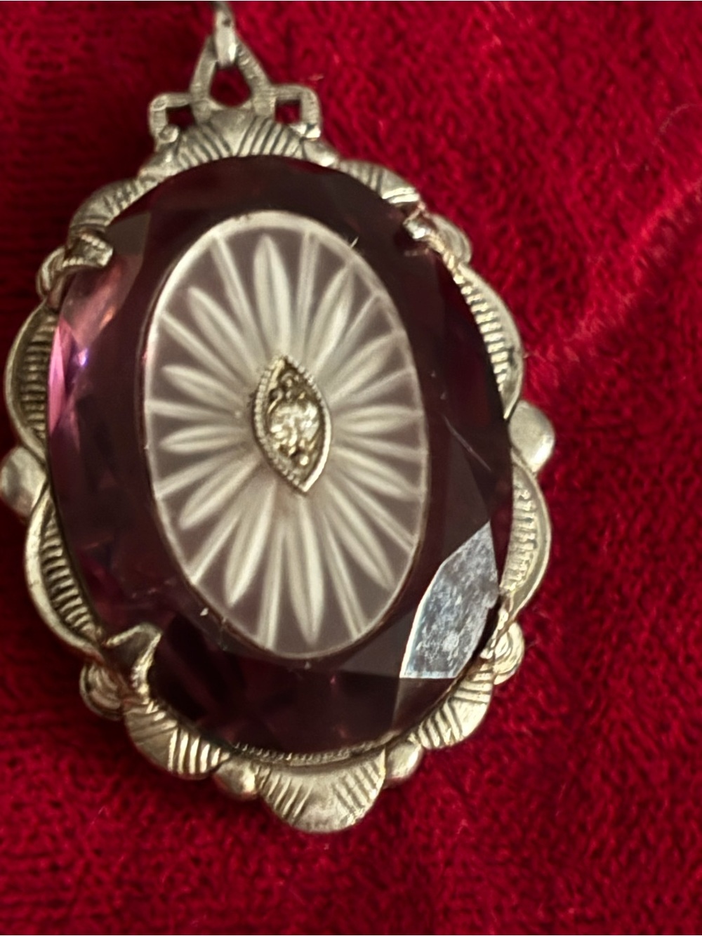 Gorgeous, vintage silver camphor glass,  necklace